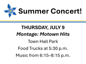 Thursday, July 9, free Motown concert at Town Hall