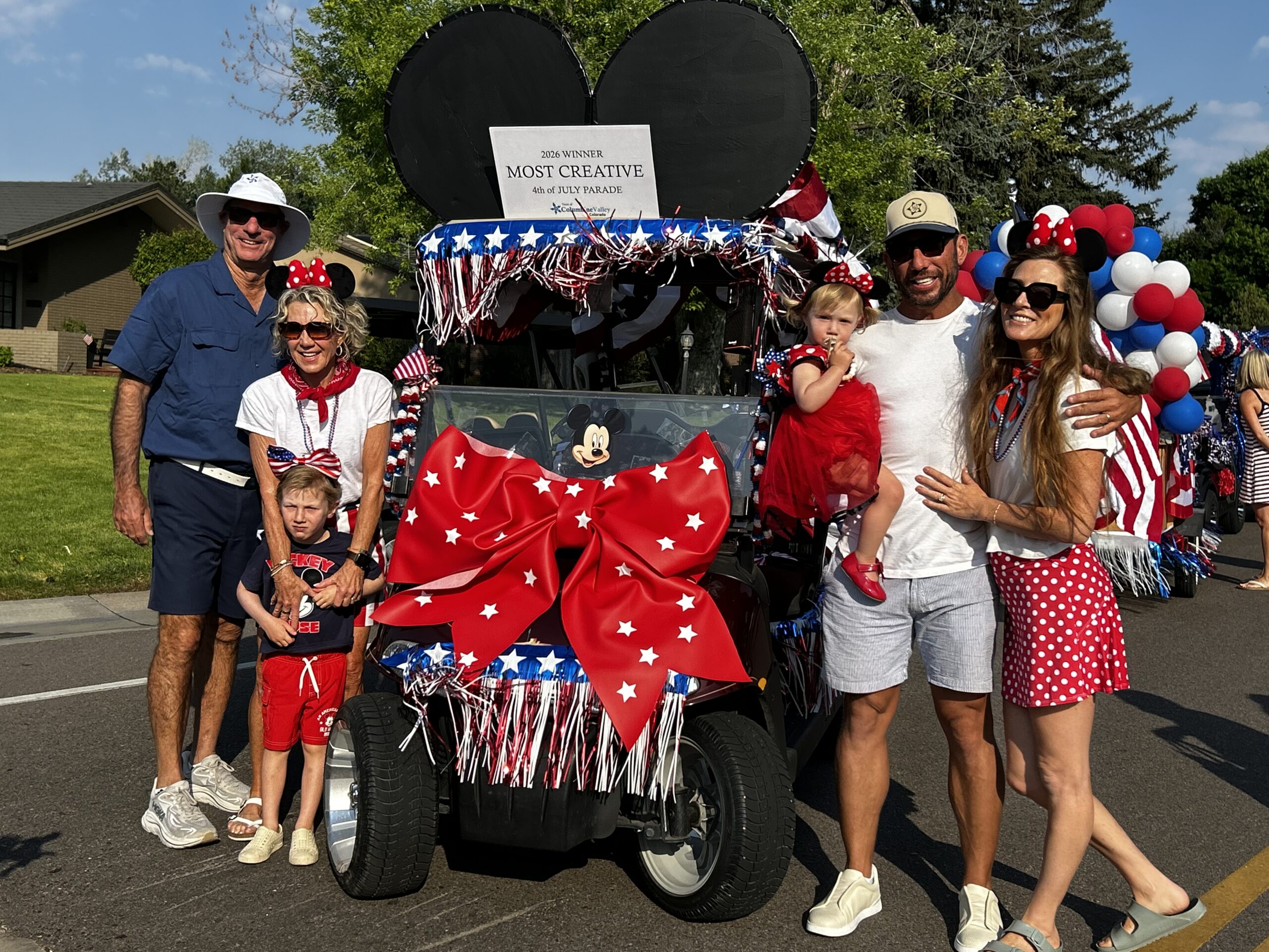 golf cart decorated as mickey mouse